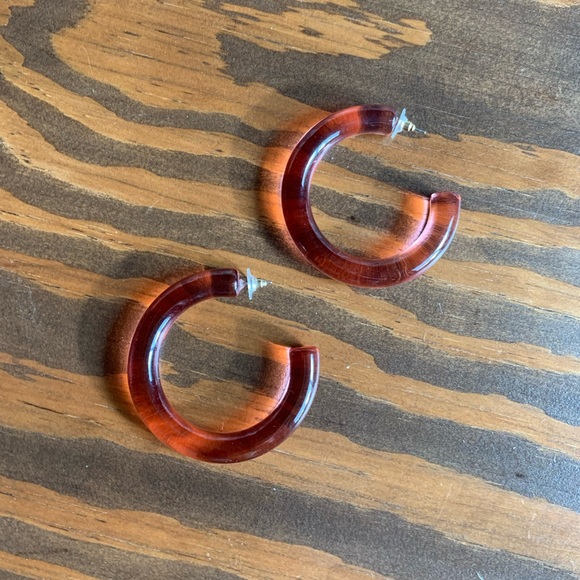 Pink Acrylic Hoops - Picture 7 of 8